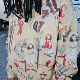Jesse Allover Print Hoodie (Tan)