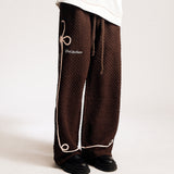 "Twain" Checkered Pleat Trouser (Mocha)