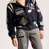 "Orwell" Letterman Jacket (Navy)